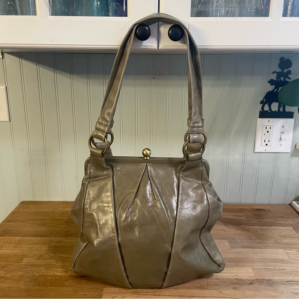 Hobo International Polished Leather Framed Shoulder Bag